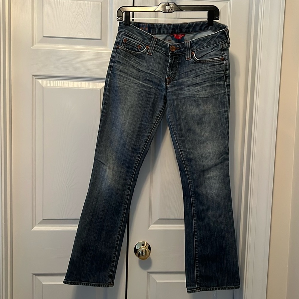 Lucky Brand low rise jeans.  Lola boot